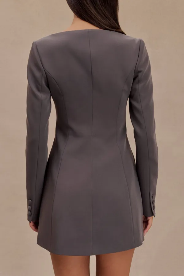 Daily Boat Neck Suiting Mini Dress