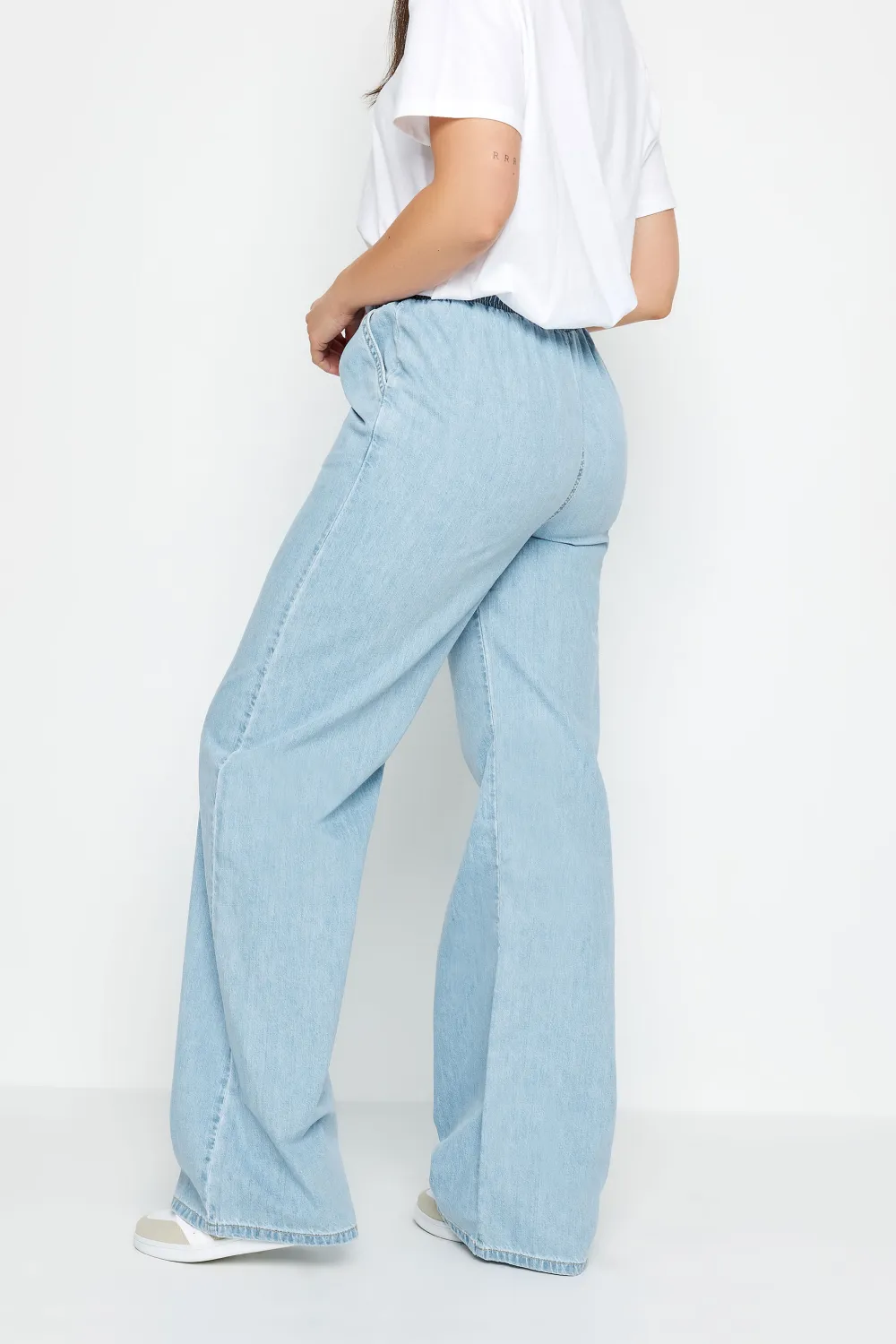 LTS Tall Light Blue Drawstring Wide Leg Jeans