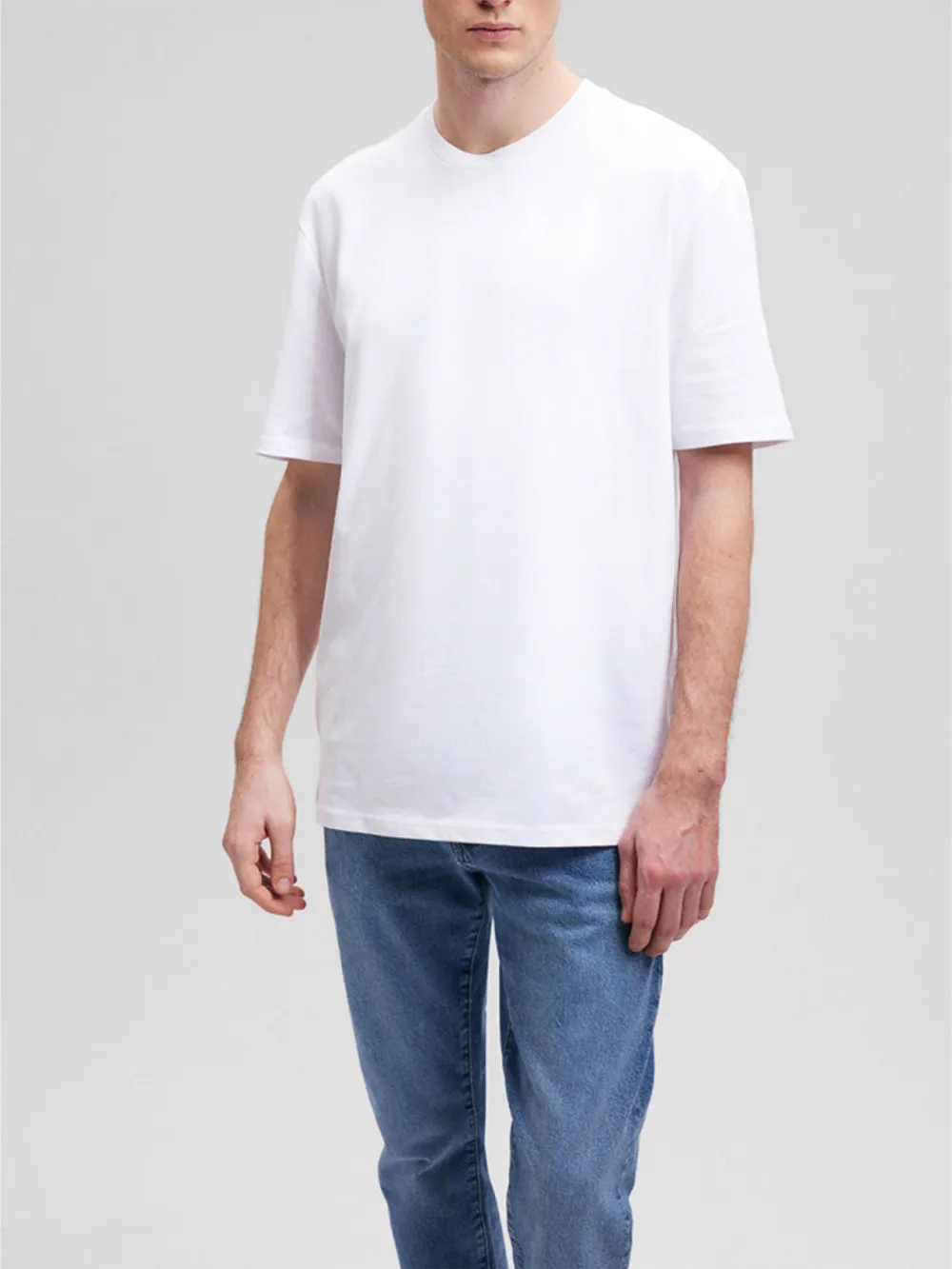 White Short - Sleeve Simple Tee