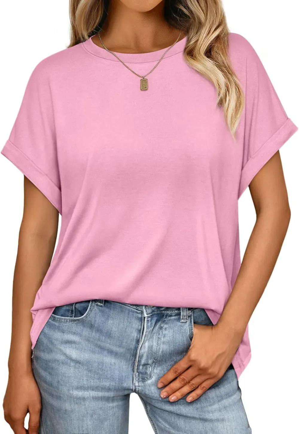 AUTOMET Women Tops Casual Basic T Shirts Loose Fit Crewneck Short Sleeve Summer Outfits