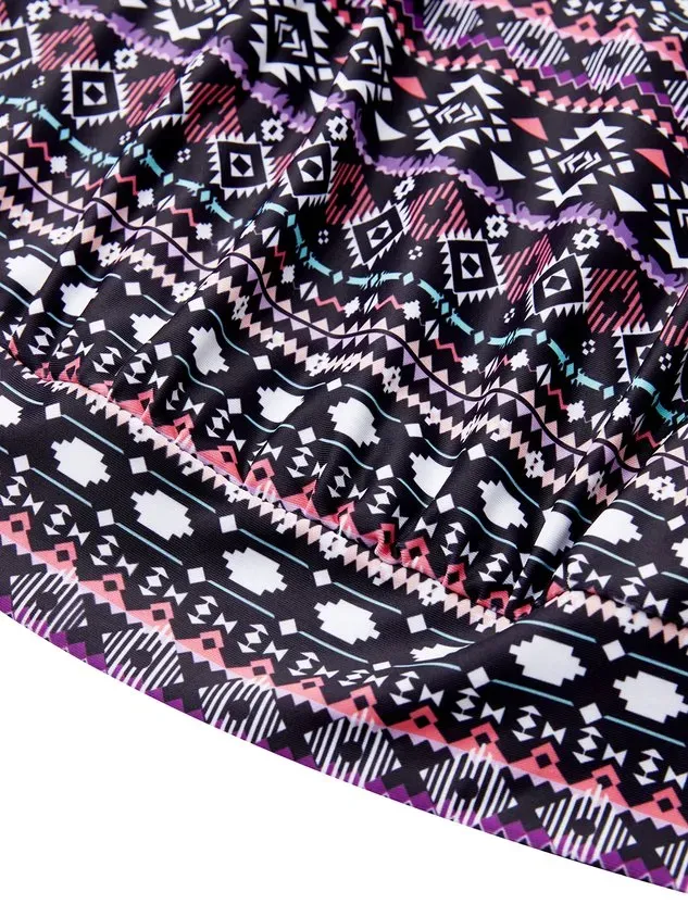 Vacation Ethnic Printing Scoop Neck Tankinis Two-Piece Set