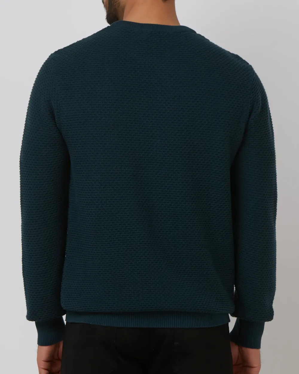 Comfortable Soft Daily Slim Teal Cotton Sweater