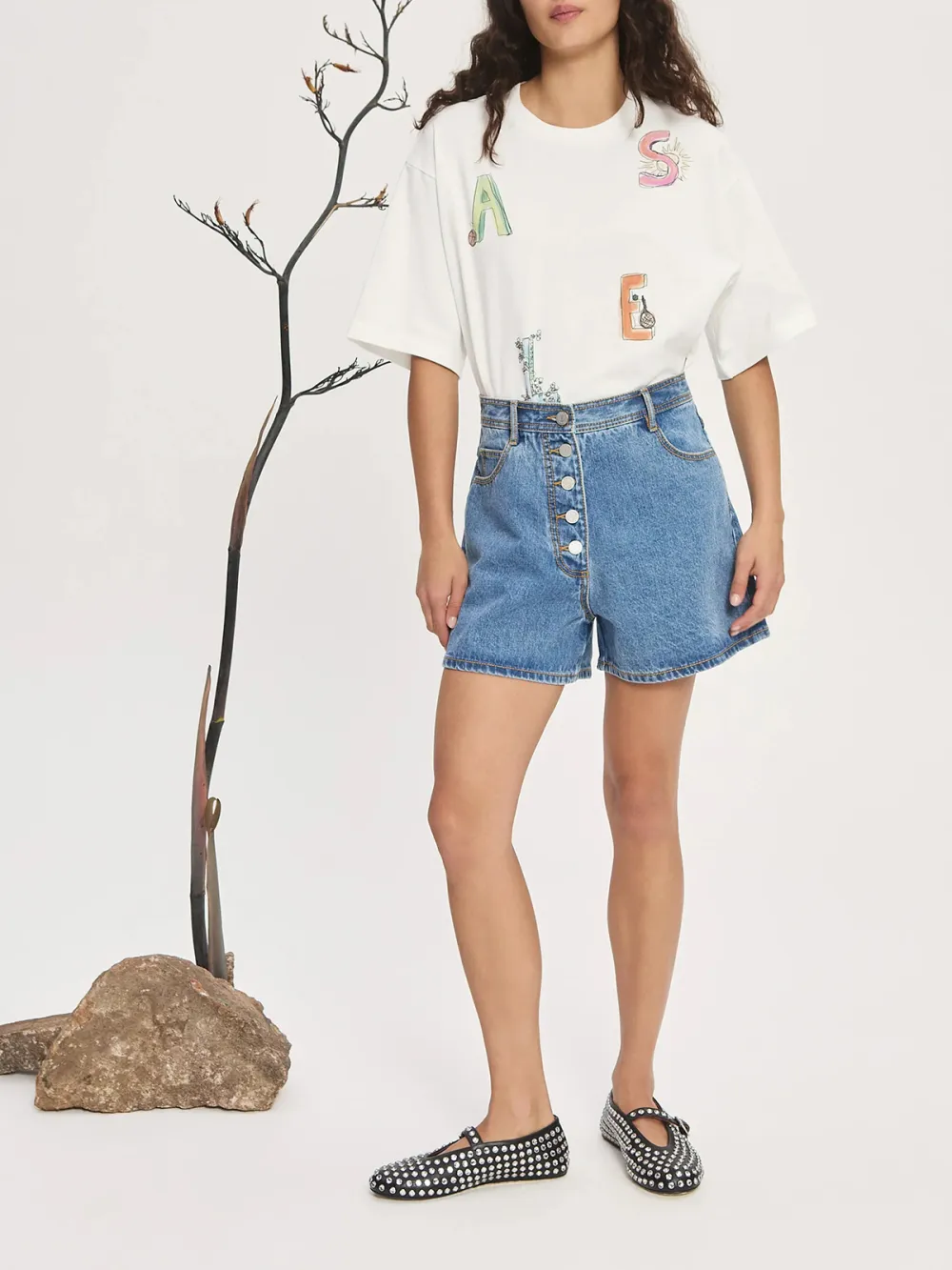 Casual Style Light Indigo Denim Short