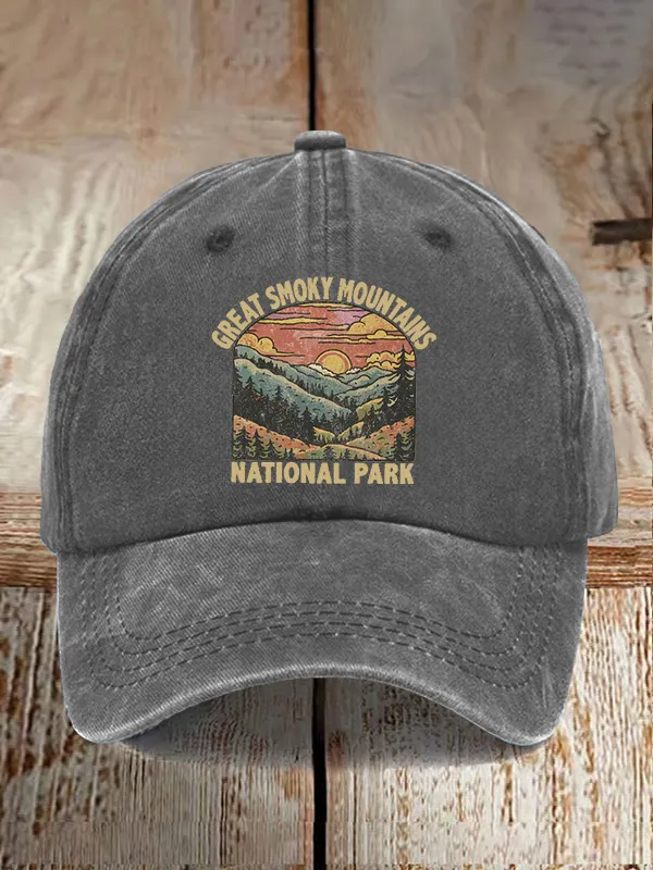 Great Smoky Mountains National Park Sunset Graphic Baseball Caps