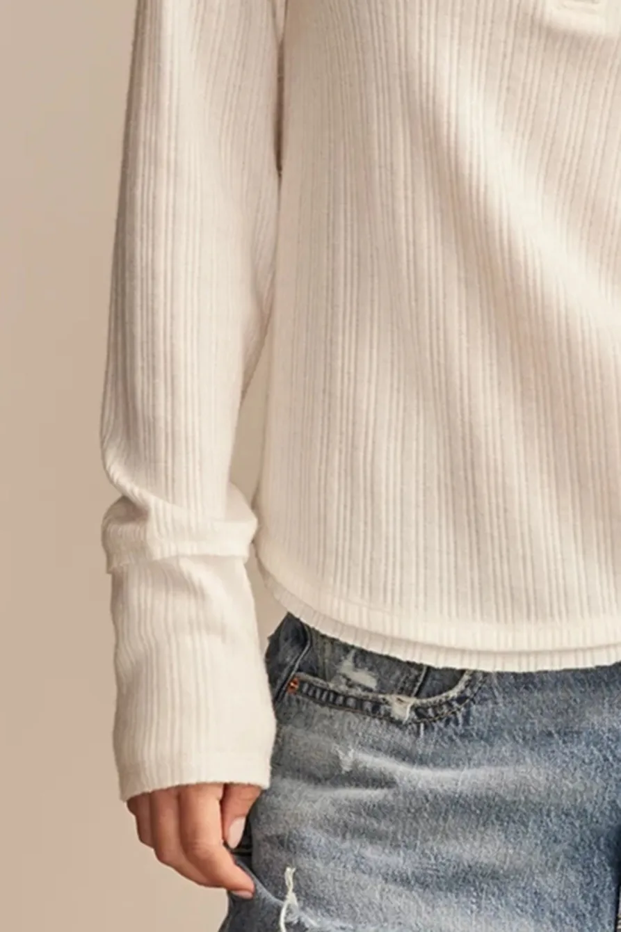 Whisper White Cloud Lace Mix Henley