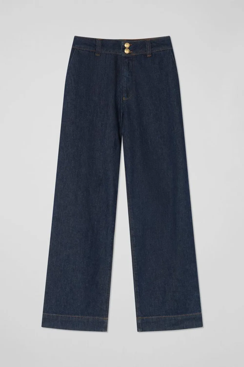 Dark Blue Wide Leg Denim Trousers