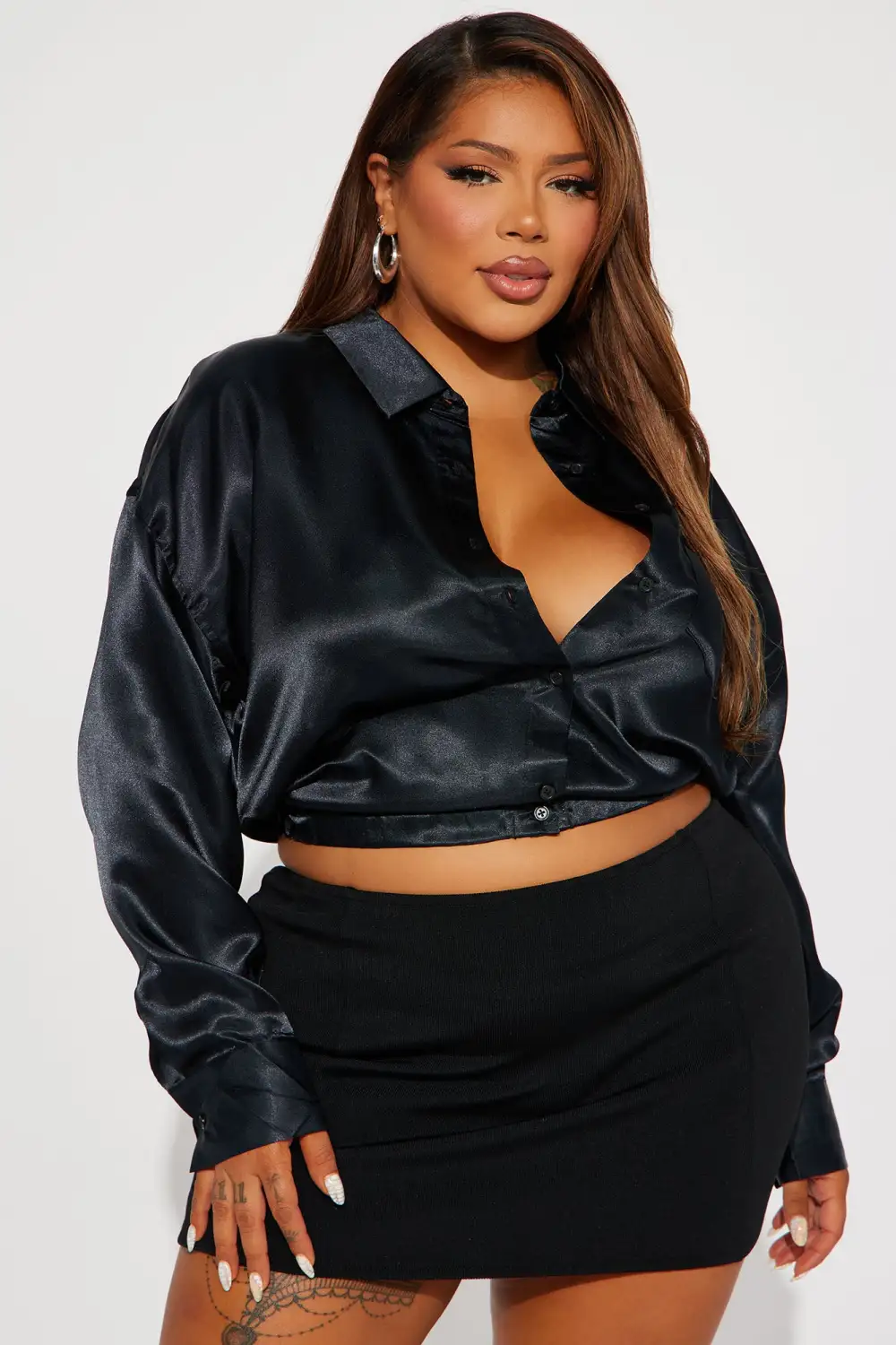 Katana Satin Shirt - Black