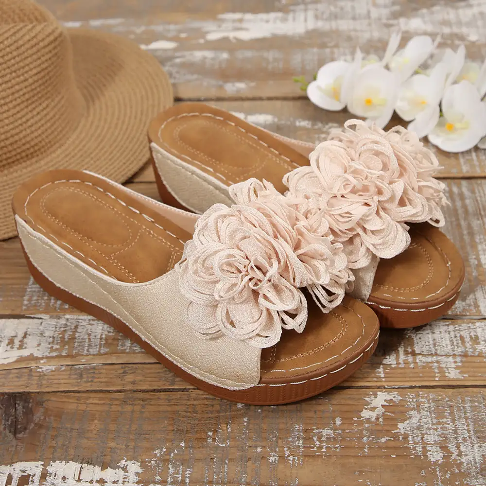 Plain Front Slide Sandals