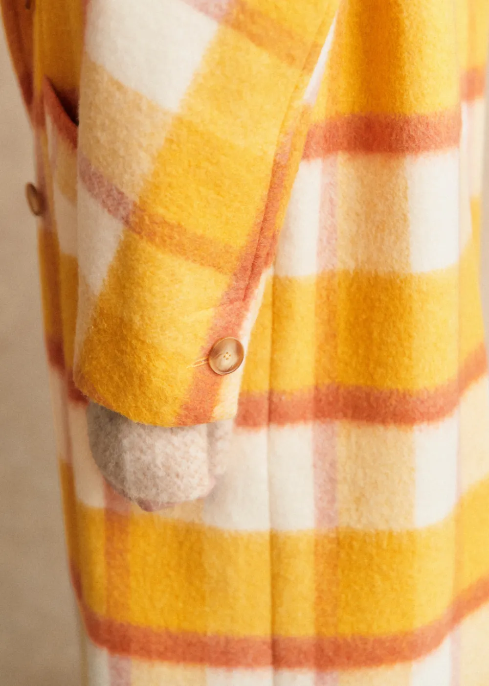 Loose Check Long Coat