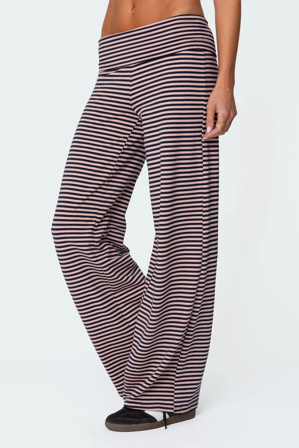 Striped Fold Over Pants