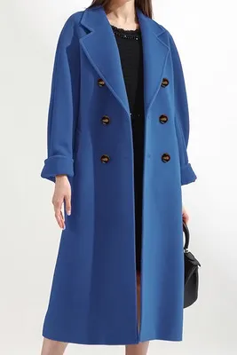 Solid double breasted cashmere lapel coat
