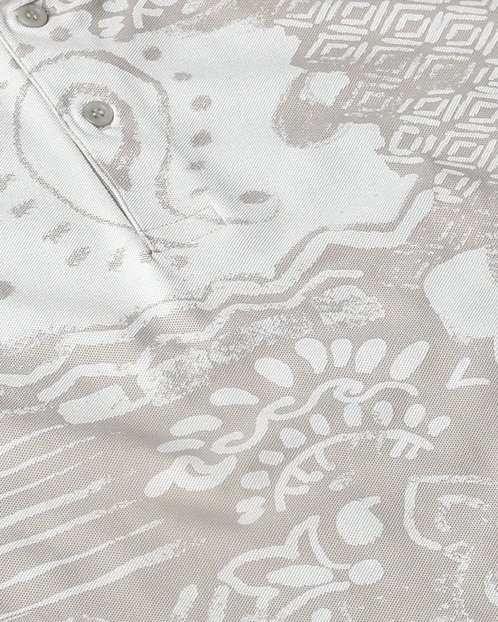 Daily Simple And Slimming Grey Abstract Print Polo Shirt