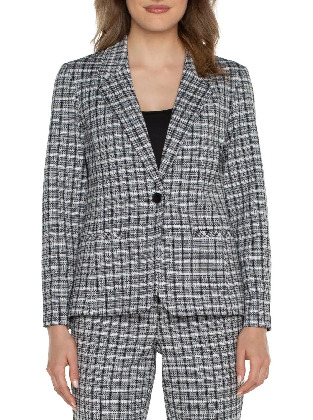 Plaid Fitted Blazer