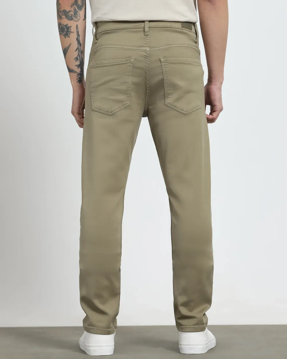 Classic Versatile And Comfortable Straight Light Olive Jeans