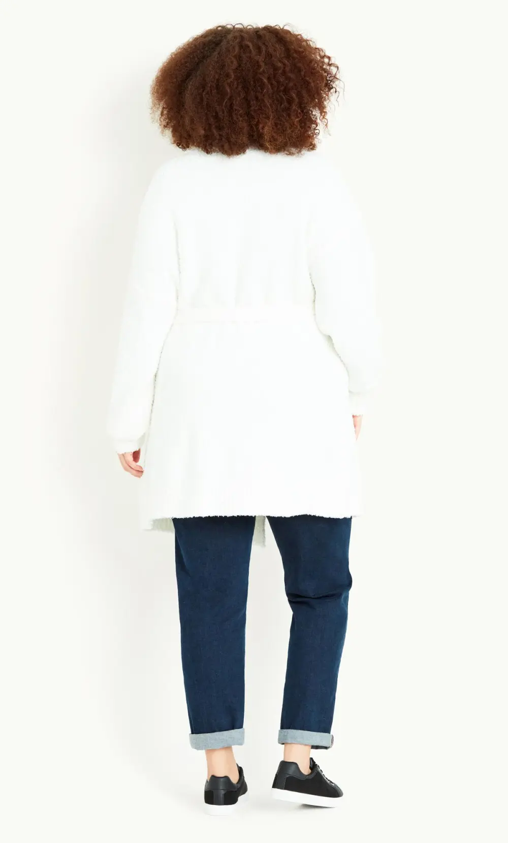 Evans Ivory Teddy Longline Cardigan