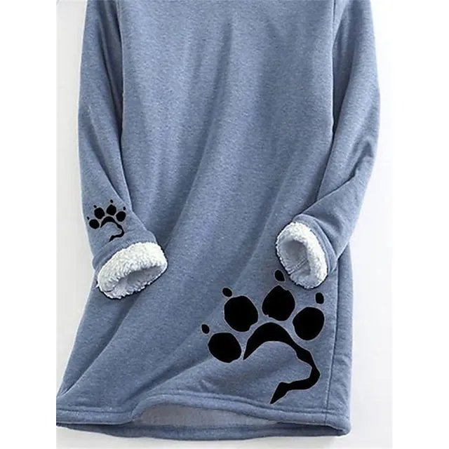 Women's Plus Size Sweatshirt Pullover Sherpa Fleece Lined Graphic Warm Sports Fuzzy Yellow Pink Dark Pink Street Casual Round Neck Long Sleeve Top Micro-elastic Fall & Winter