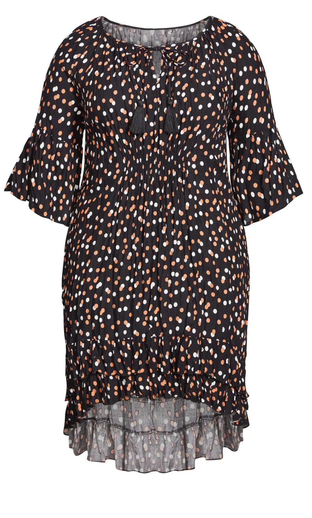 Evans Black Dalmatian Print Smock Dress