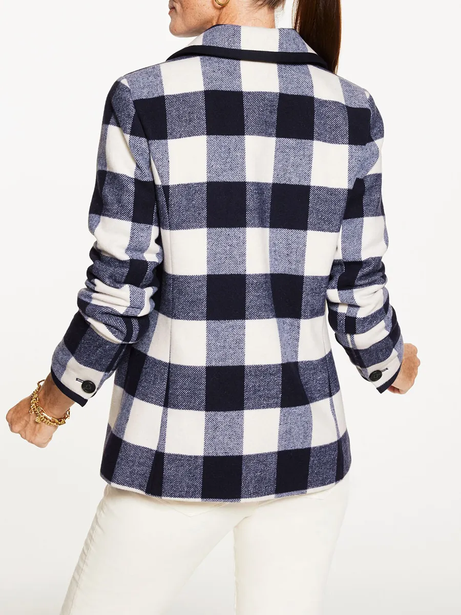 Women's Retro Revival Gradient Checkered Jacket