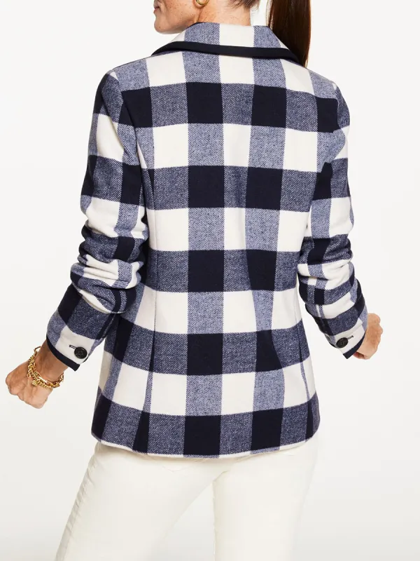 Women's Retro Revival Gradient Checkered Jacket