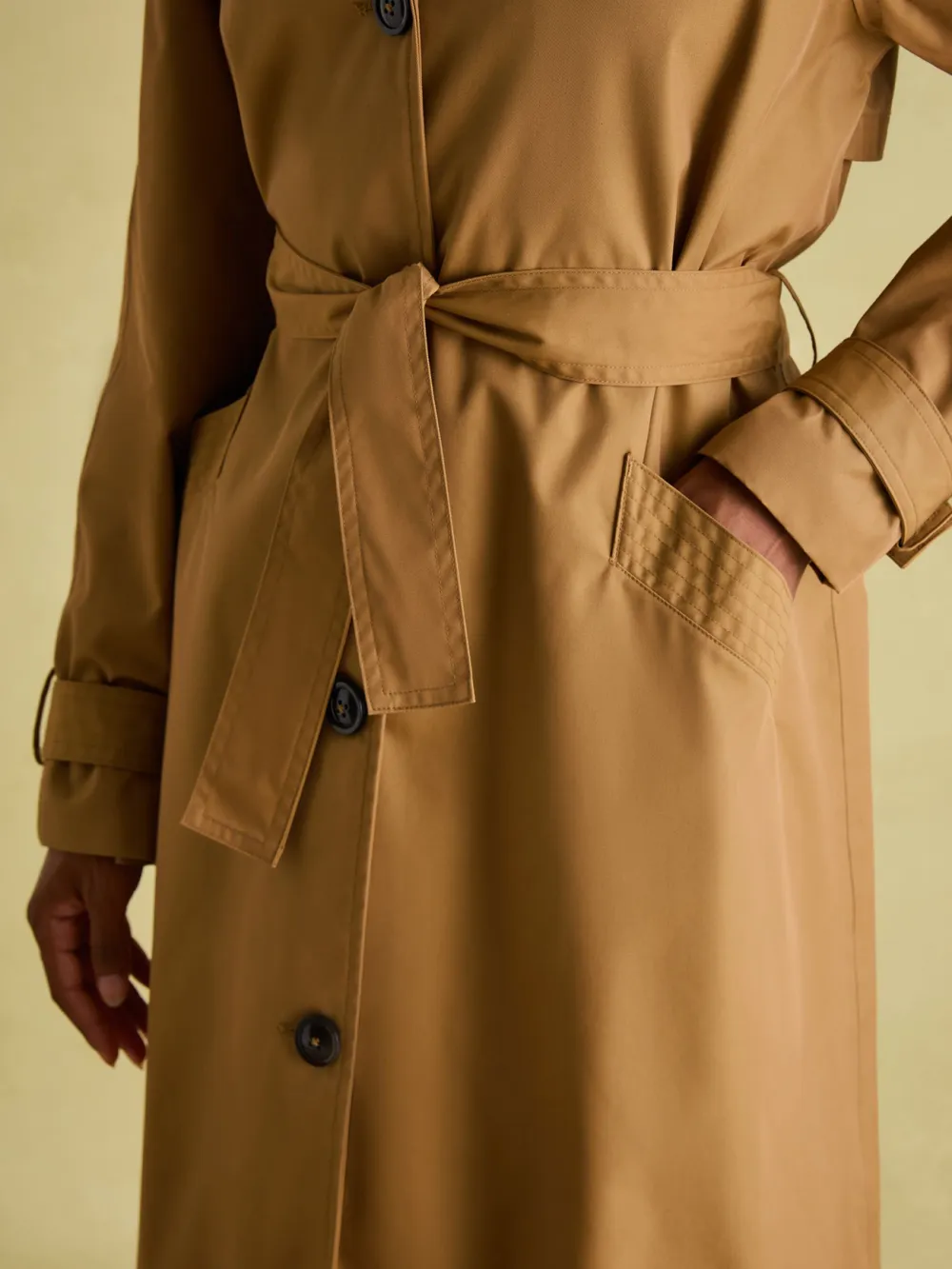 Brown Waterproof Belted Trench Coat