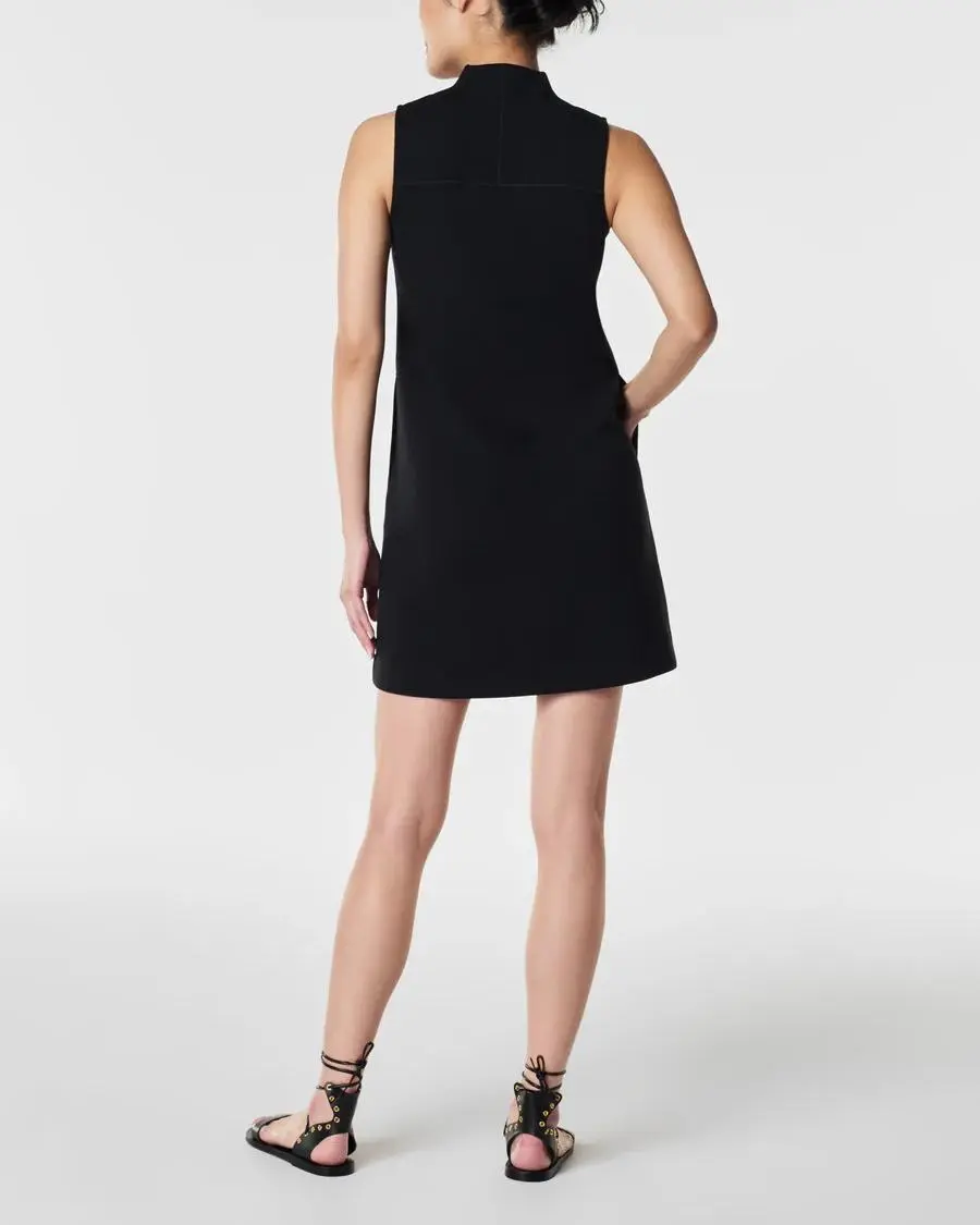 Very Black V-Neck Mini Dress