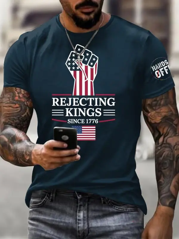 Men's Fashion Casual American Kingless Short-Sleeved T-Shirt