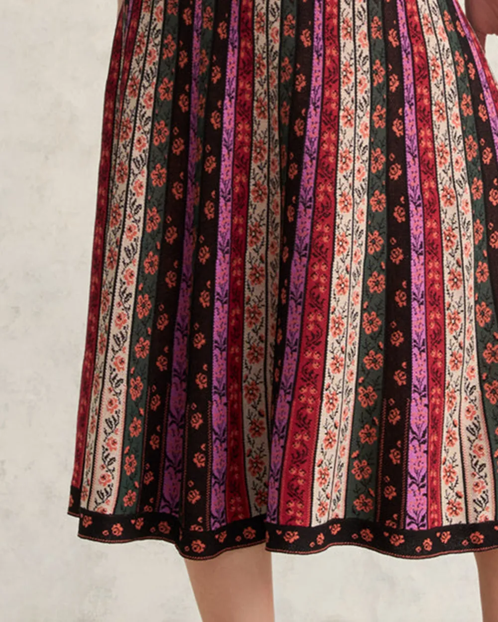 Folk Jacquard Knit Skirt