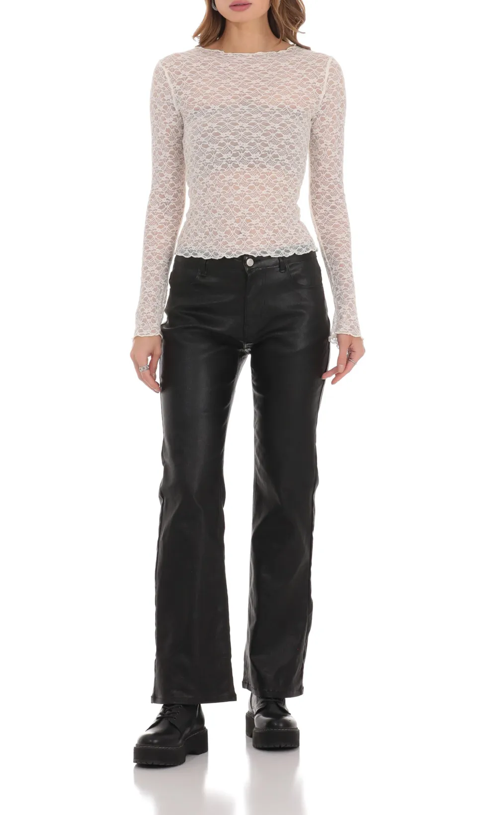 Pleather Jeans in Black