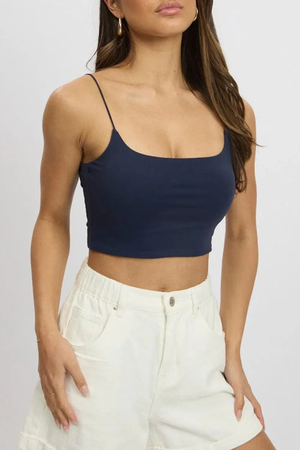 Blue Cropped Cami Top Supersoft