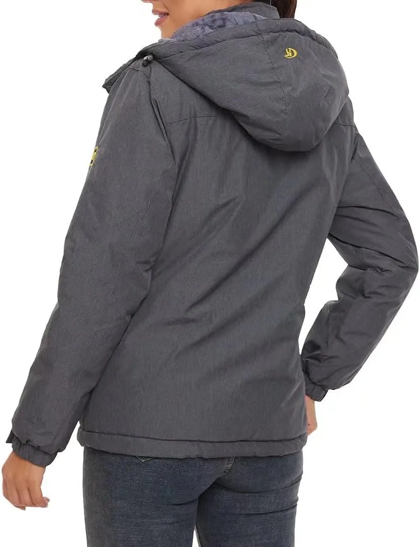 Women's Skiing Snowboarding Jackets Fleece Hood Mountain Snow Coat