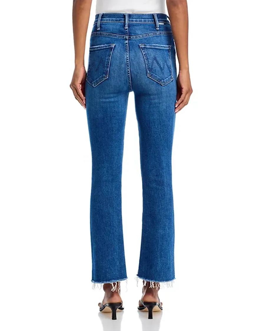 Belt Loops High Rise Flare Leg Ankle Jeans