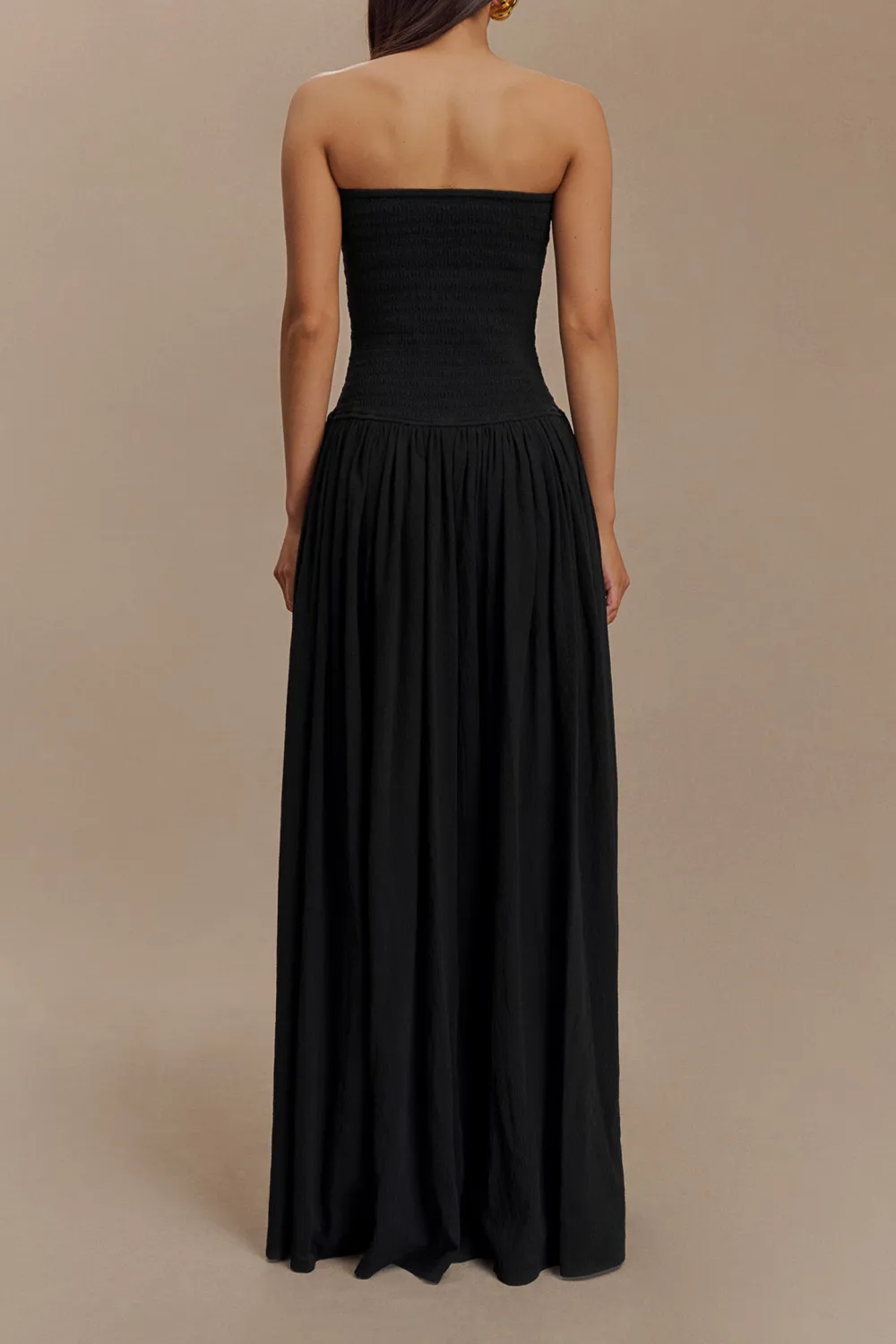 Cotton Shirring Maxi Dress