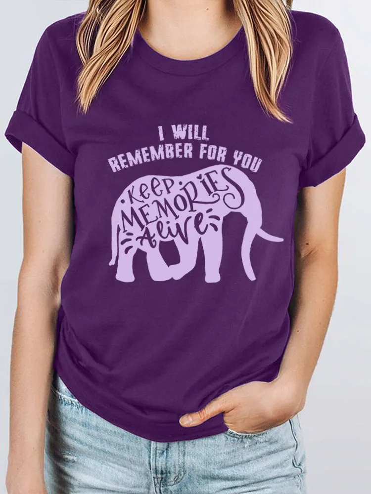 I Will Remember For You Purple Elephant Alzheimers Awareness Women'S T Shirt