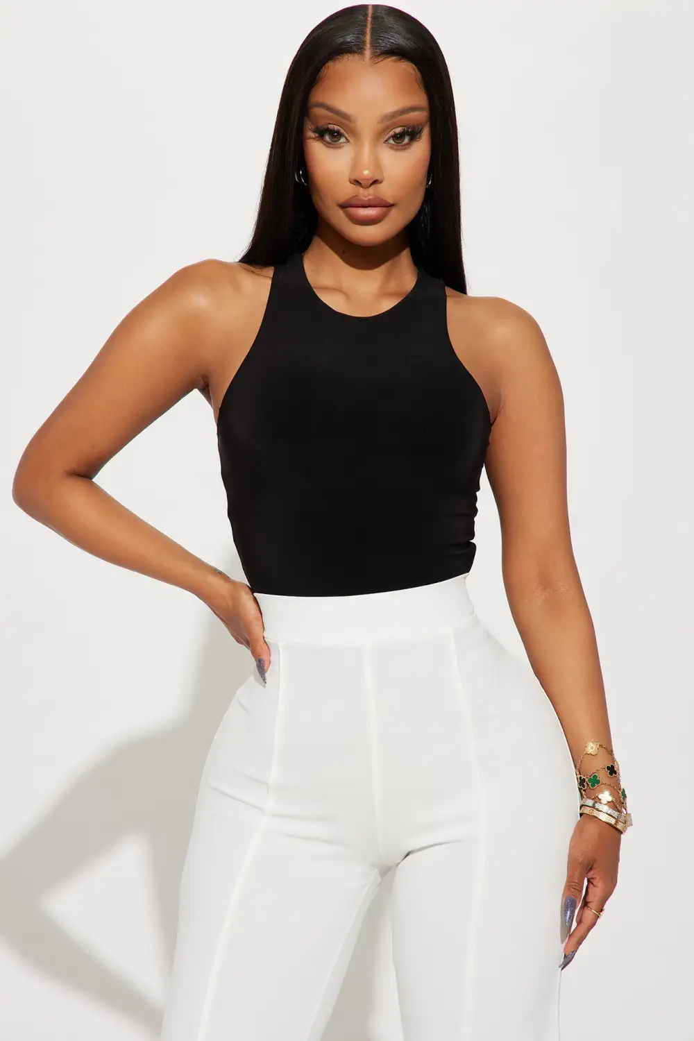 Tina Double Lined Tank Top - Black