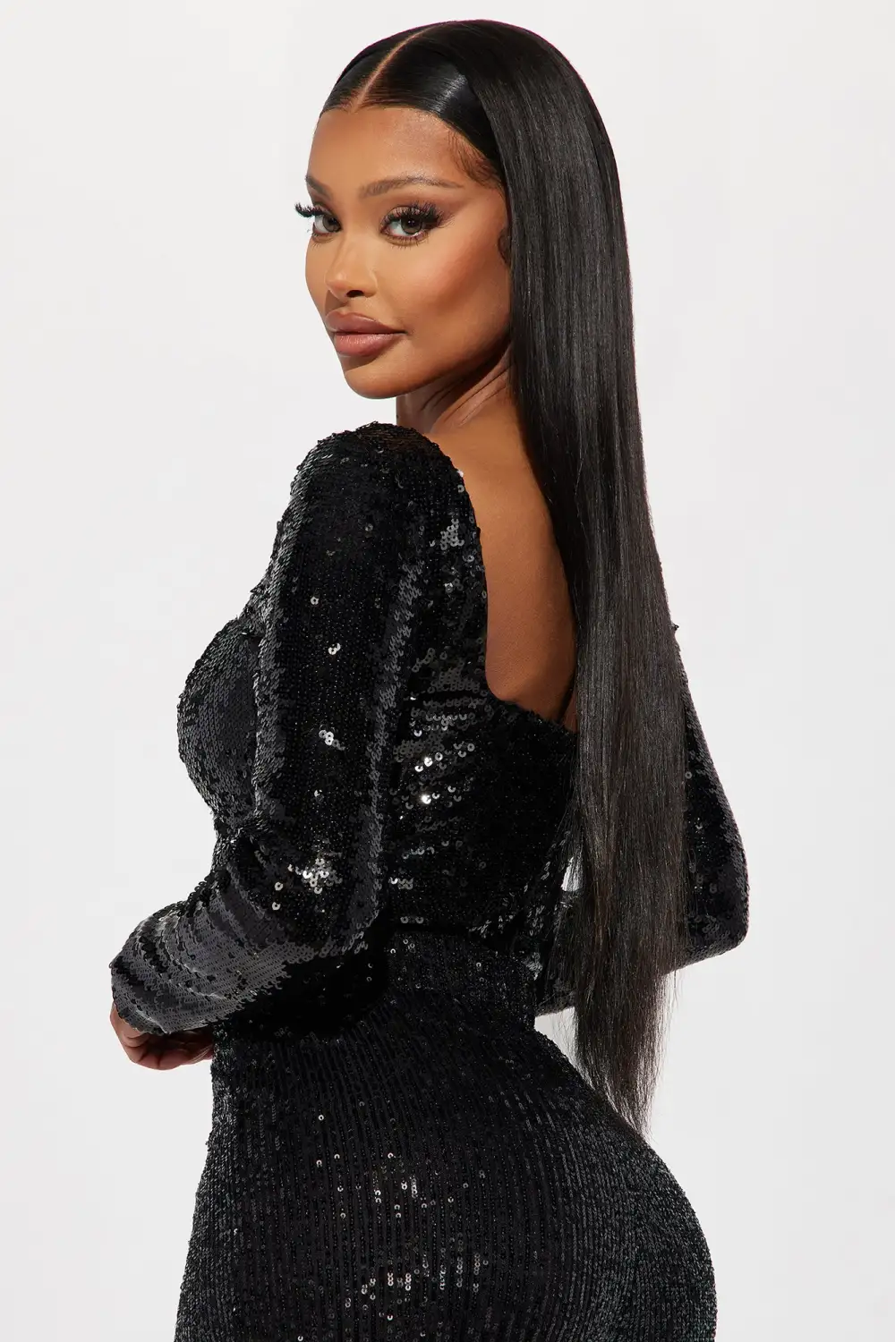 Cocktail Secrets Sequin Bodysuit - Black