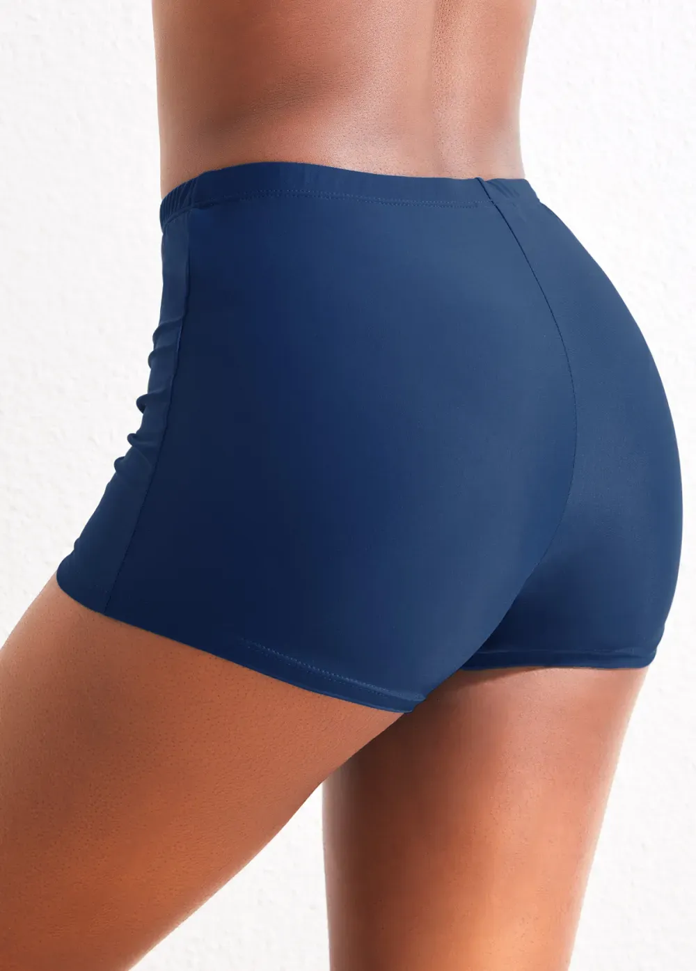 Mid Waisted Peacock Blue Swim Shorts
