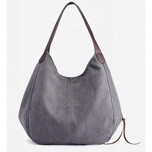 Women's Top Handle Bag Canvas PU Leather Daily Zipper Color Block Black Army Green Blue