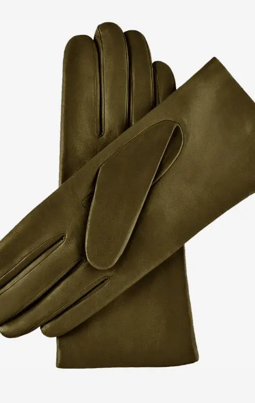 Pure Green Cashmere Lined Lambskin Gloves