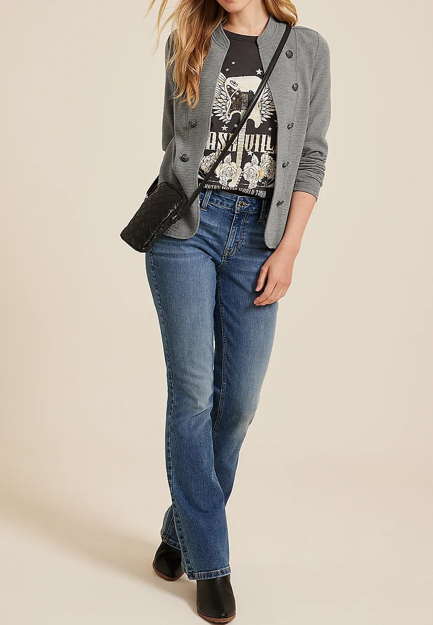 Button Front Military Blazer