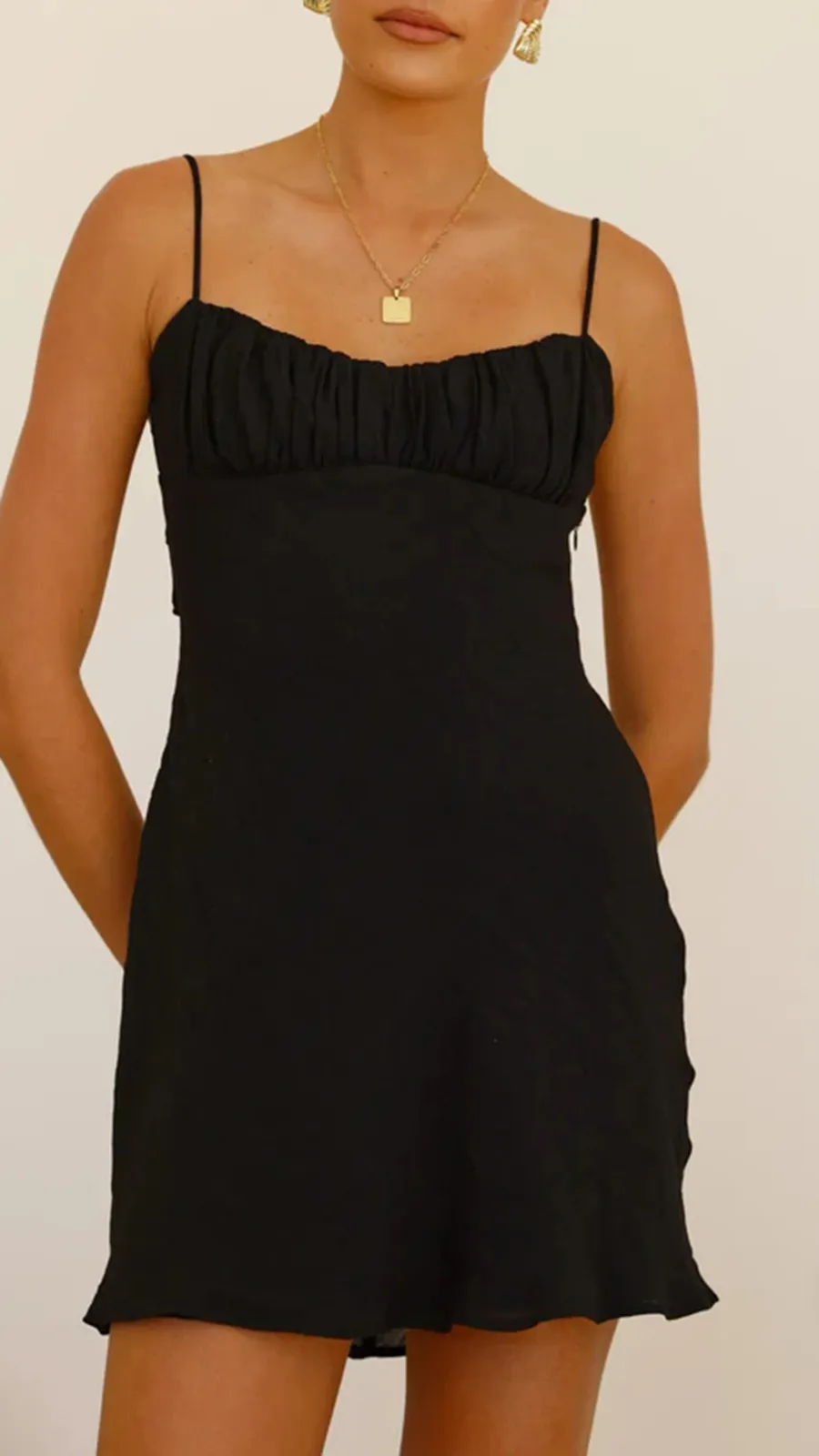 Gathered Details On Bust Mini Dress