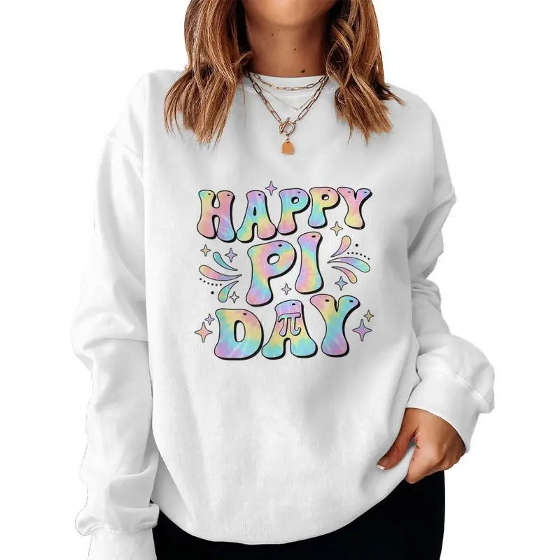 Happy Pi Day 314 Math Teacher Groovy Retro Tie Dye Women Sweatshirt