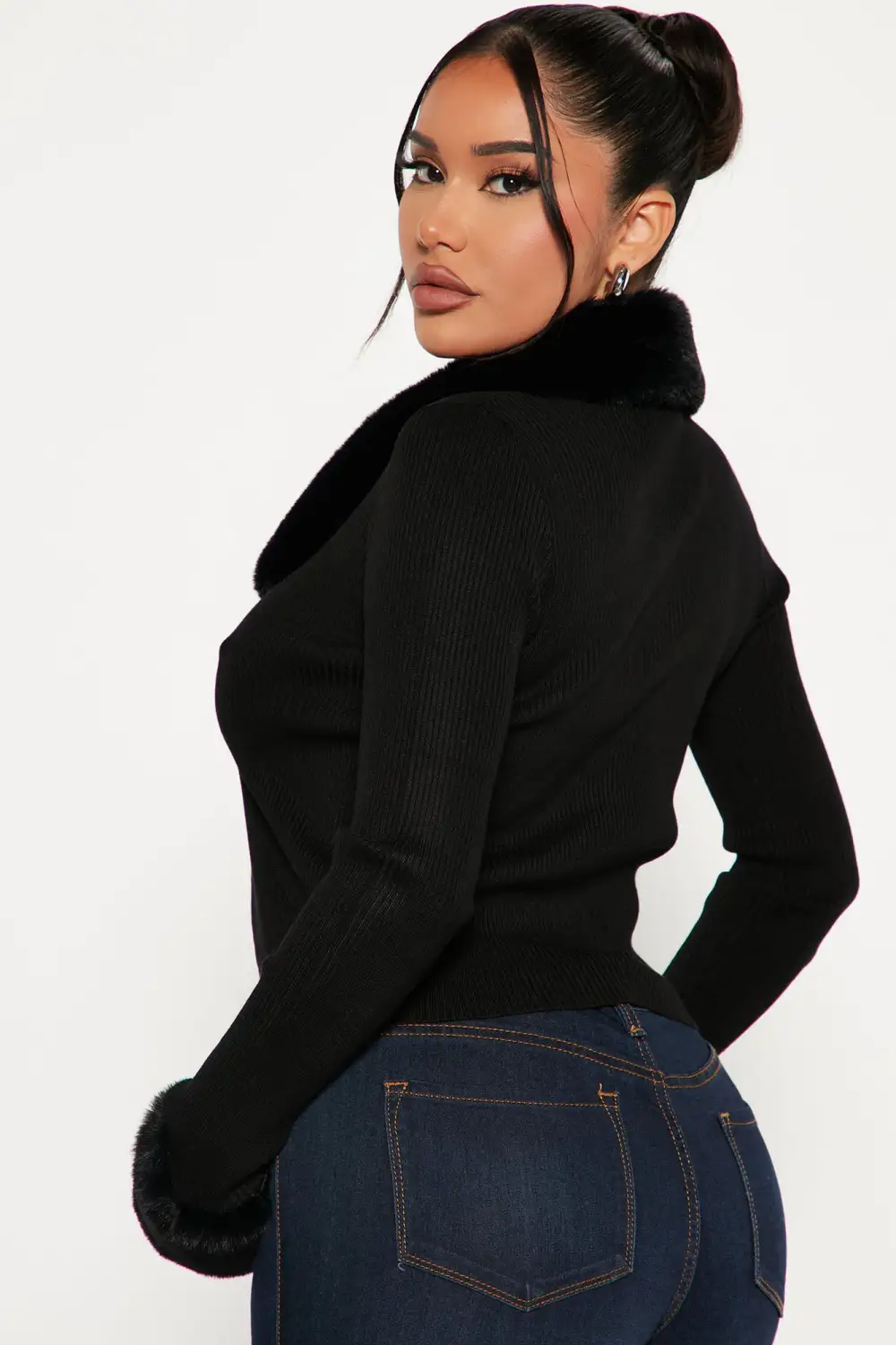 Be Fur Real Cardigan - Black