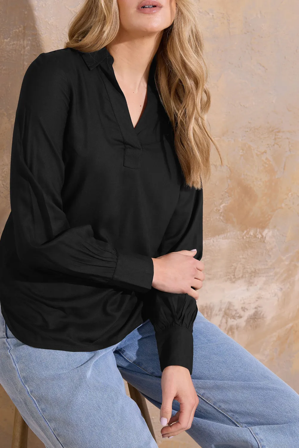 Pleated Viscose Fiber Shirt