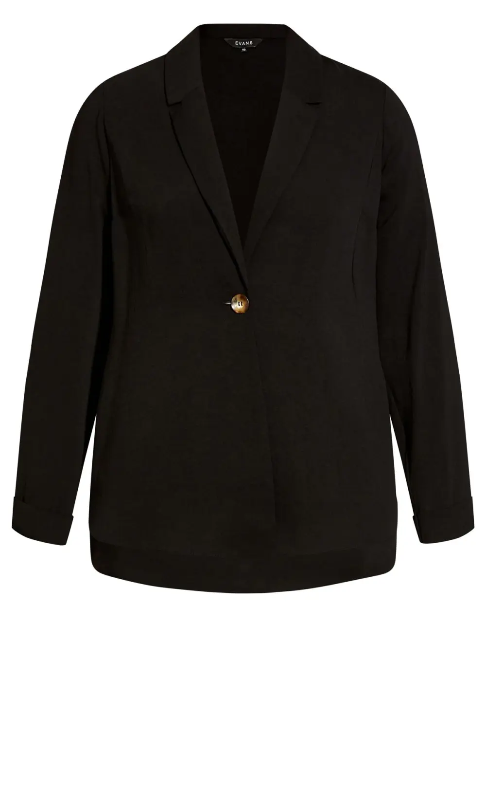 Evans Black Soft Button Jacket