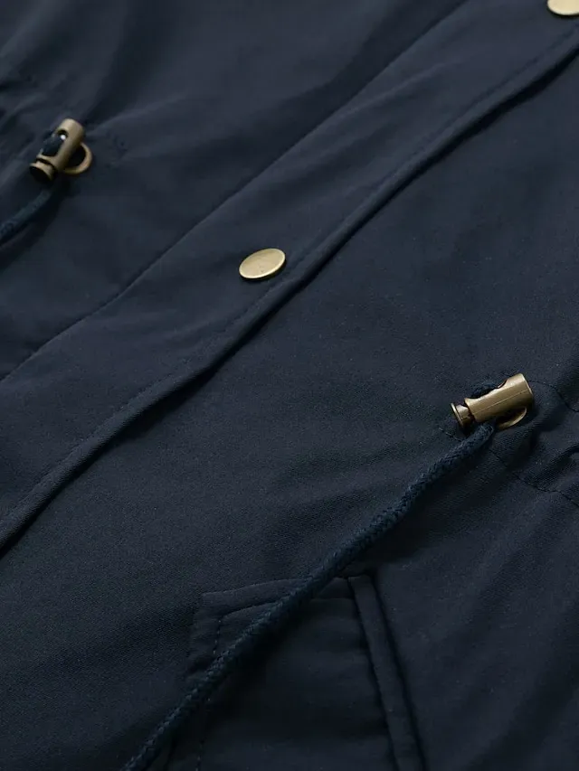 Women's Winter Coat Fleece Lined Parka Hoodie Jacket Windproof Warm Puffer Jacket Streetwear Casual Heated Coat with Fur Collar Jacket Long Sleeve Color Block Pocket Pink Army Green Khaki