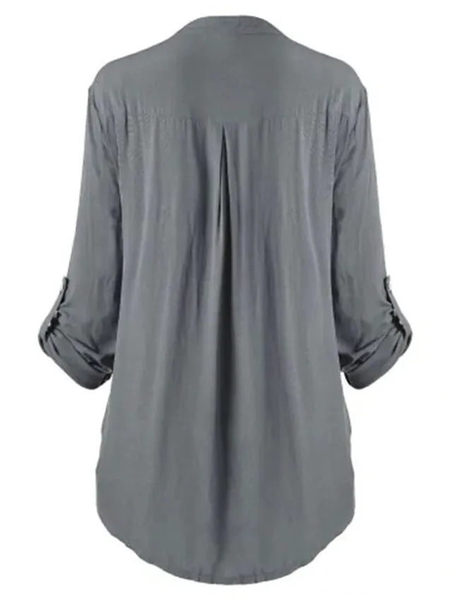 Women's Shirt Tunic Shirts Black White Wine Solid Color Floral Florals Lace Lace Trims Long Sleeve Daily Weekend Streetwear Casual Shirt Collar Regular Fit Spring Fall Winter