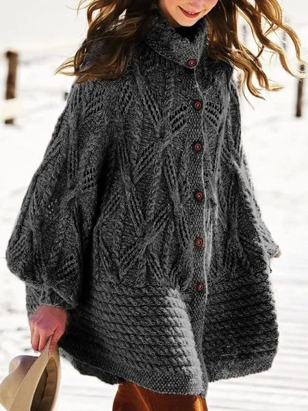 Sweater plus size Vintage Cotton Knitted Sweater coat