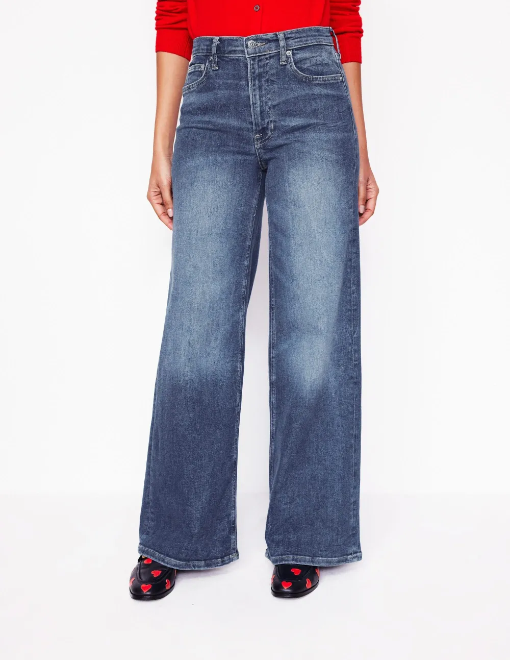 High Rise Wide Leg Jeans -Mid Vintage