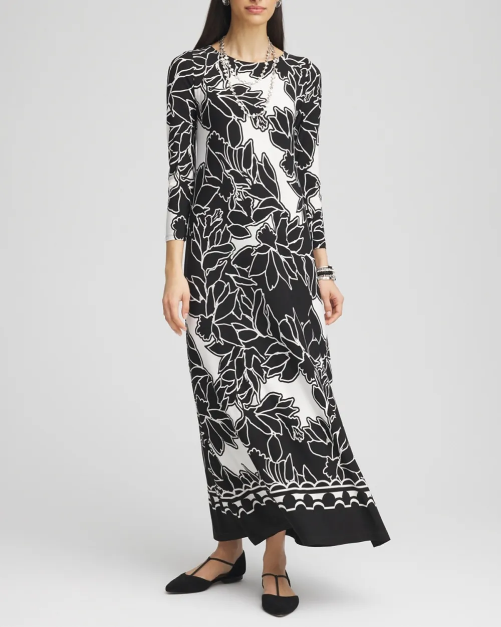 Floral Print Jersey Maxi Dress