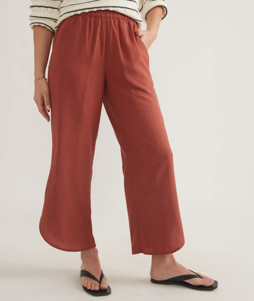 Rust-Colored Wide-Leg Trousers